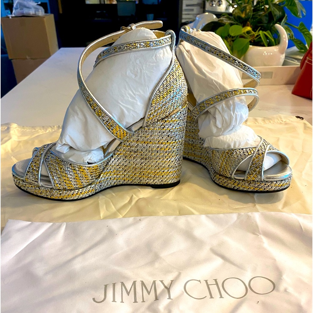 Jimmy Choo mixed metal wedges